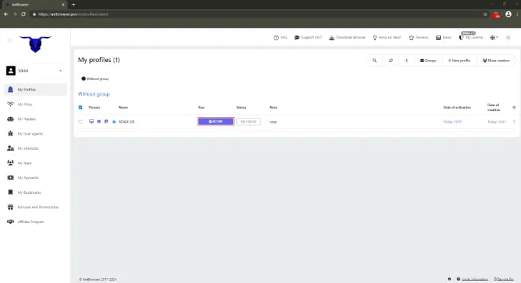 Antbrowser - activate profile_small