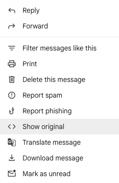 Gmail show original