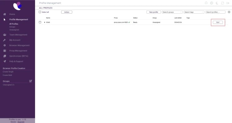 incogniton - start browsing