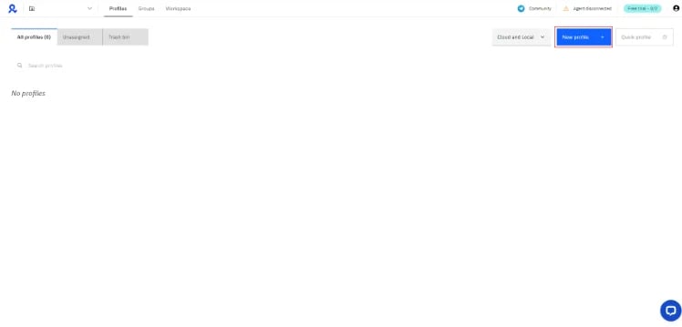 multilogin - create profile
