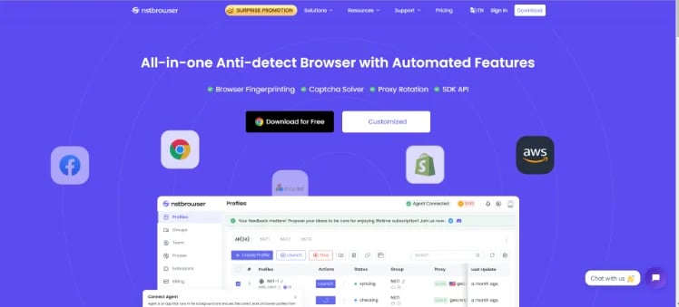 nstbrowser - homepage